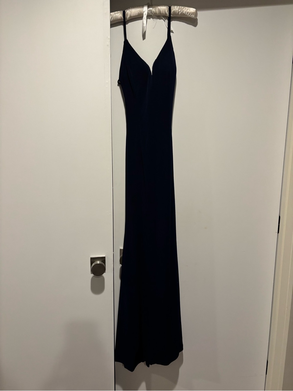 Women's Navy Spaghetti-Strap Evening Dress